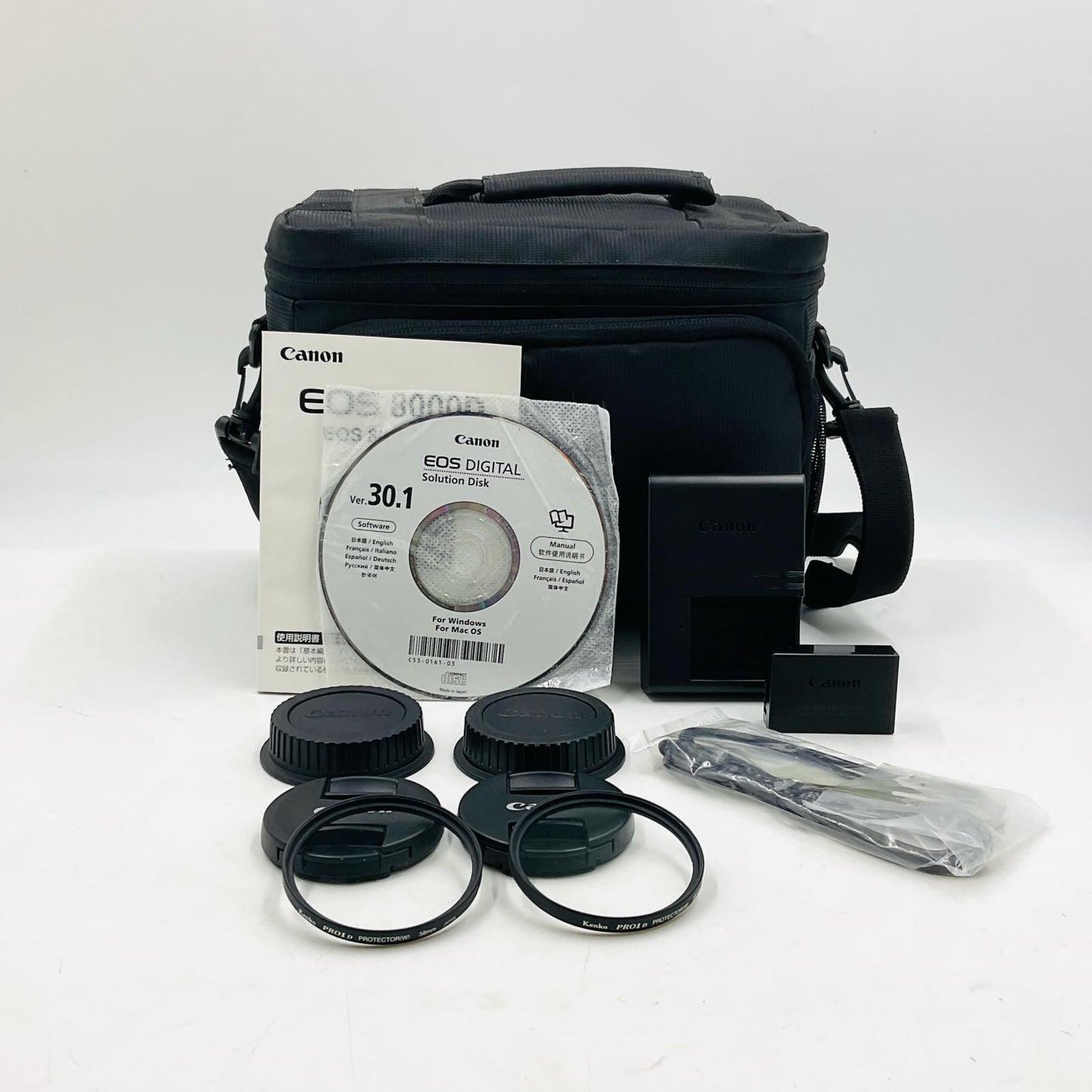 【全額返金保証】【最速発送】Canon デジタル一眼 EOS 8000D ダブルズームキット ブラック 美品 動作確認済