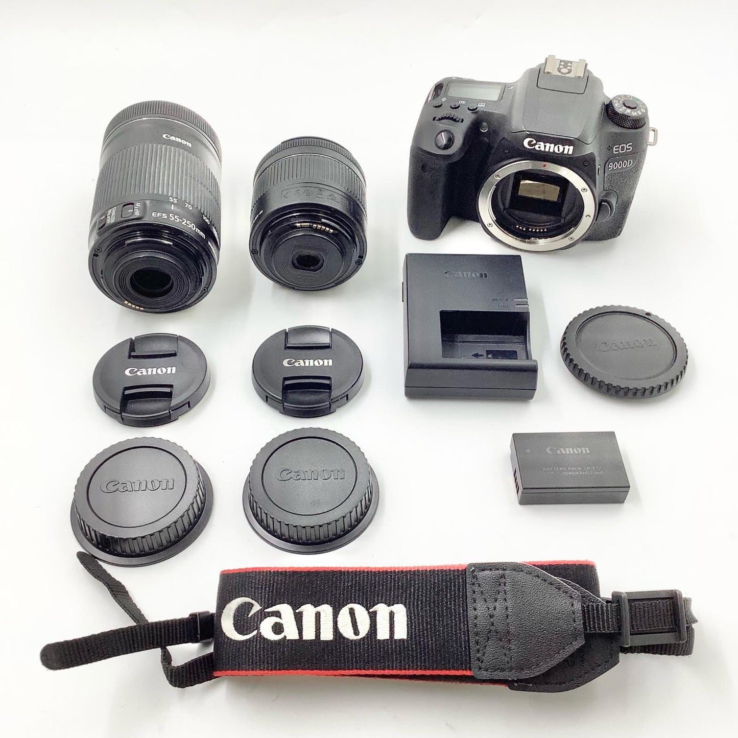 【全額返金保証】【最速発送】Canon デジタル一眼 EOS 9000D ダブルズームキット ブラック 動作確認済