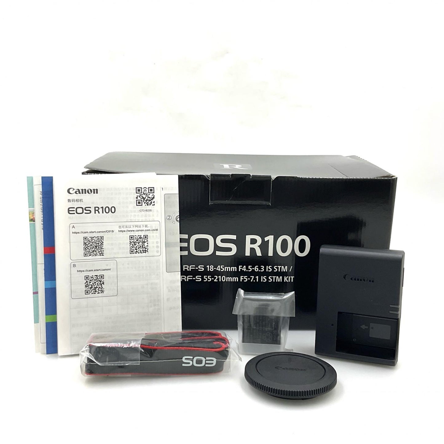 【全額返金保証】【最速発送】Canon デジタル一眼 EOS R100 ダブルズームキット ブラック 超美品 動作確認済