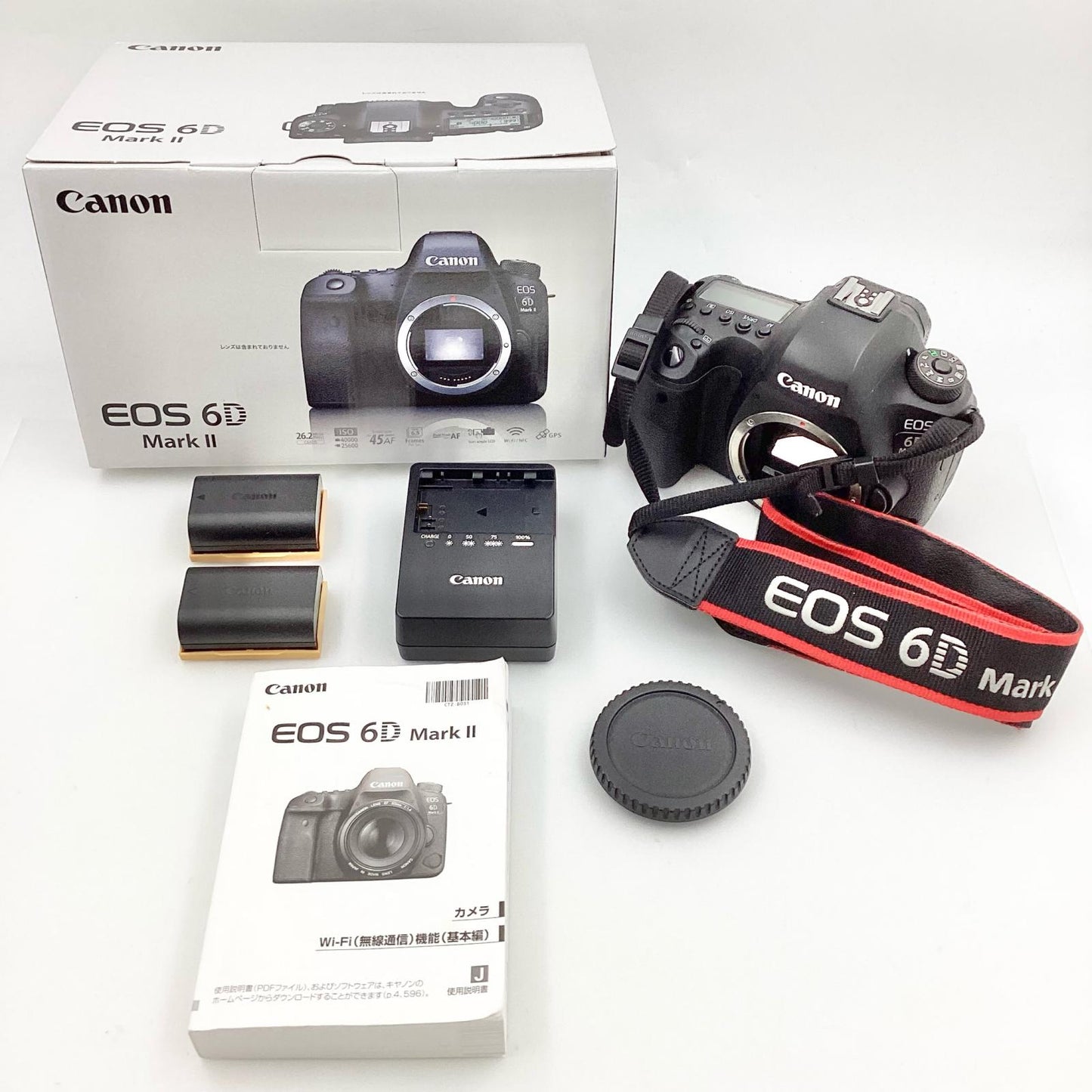 【全額返金保証】【最速発送】Canon デジタル一眼 EOS 6D Mark II ボディ ブラック 美品 動作確認済
