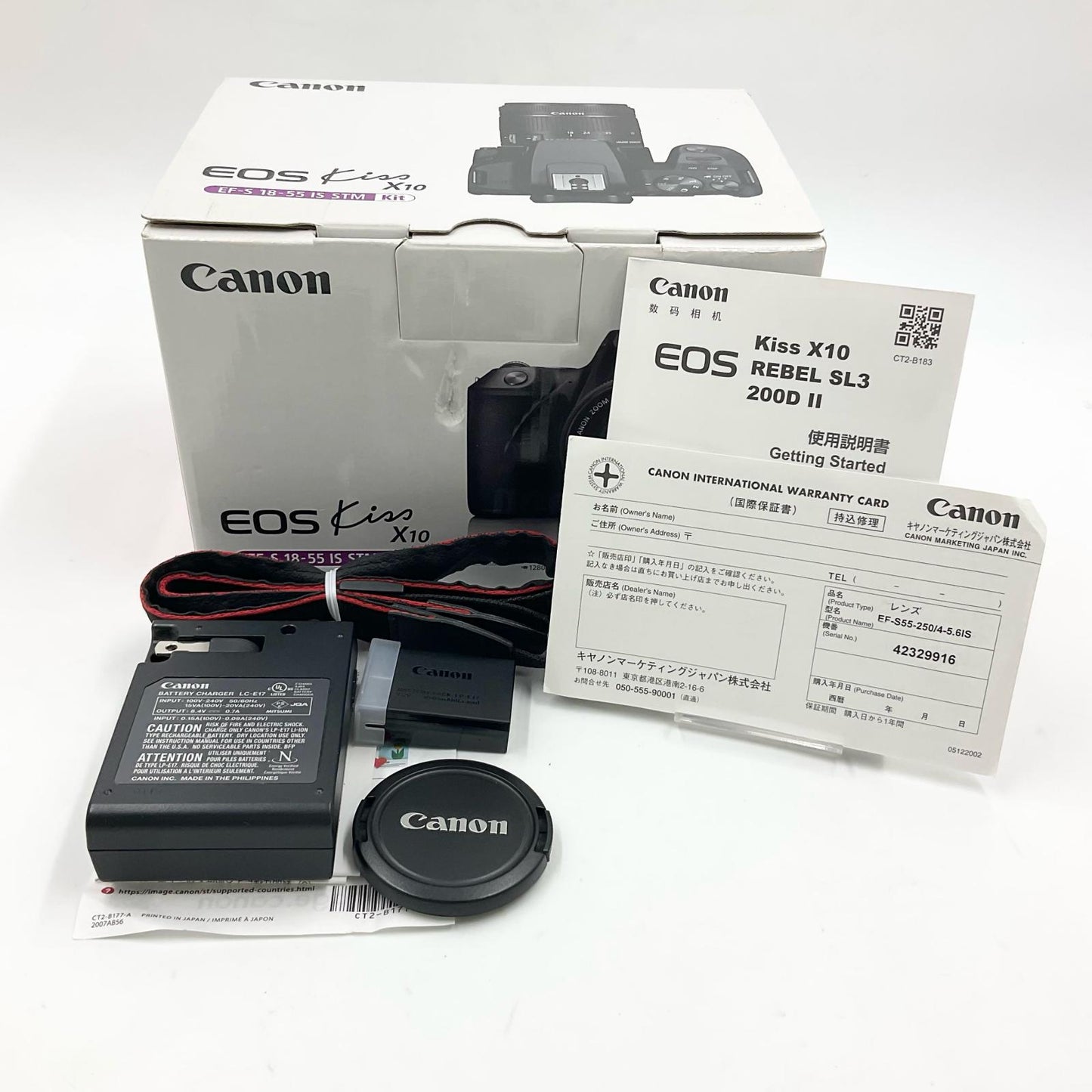 【全額返金保証】【最速発送】Canon デジタル一眼 EOS Kiss X10 EF-S18-55 IS STM レンズキット ブラック 動作確認済