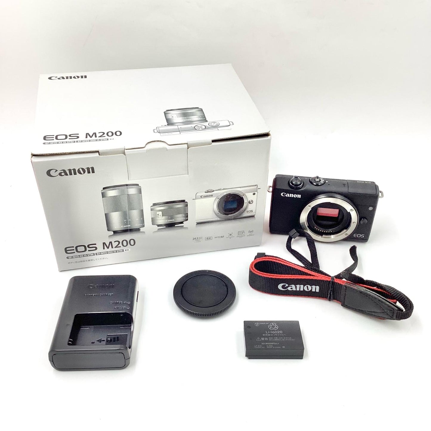 【全額返金保証】【最速発送】Canon デジタル一眼 EOS M200 ボディ ブラック 美品 動作確認済