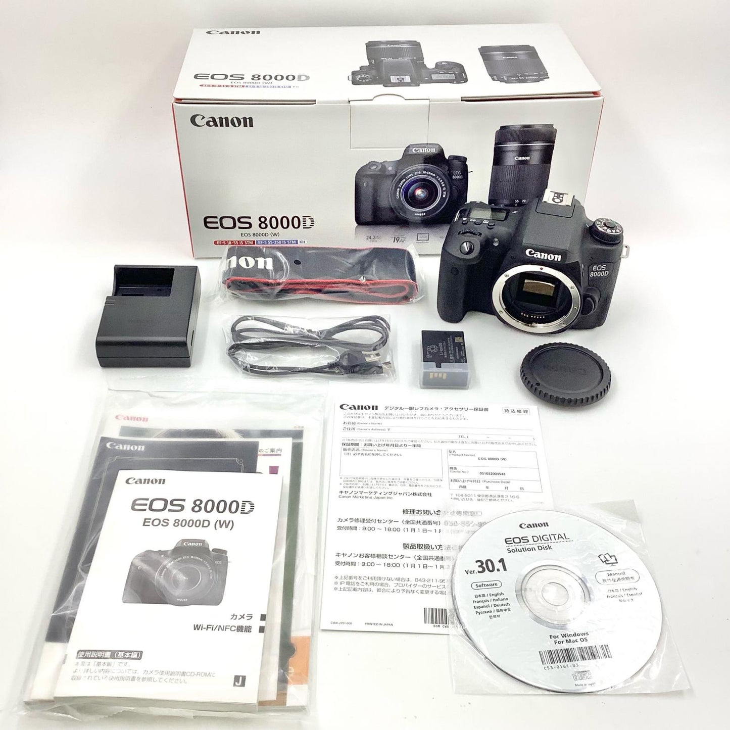 【全額返金保証】【最速発送】Canon デジタル一眼 EOS 8000D ボディ ブラック 美品 動作確認済