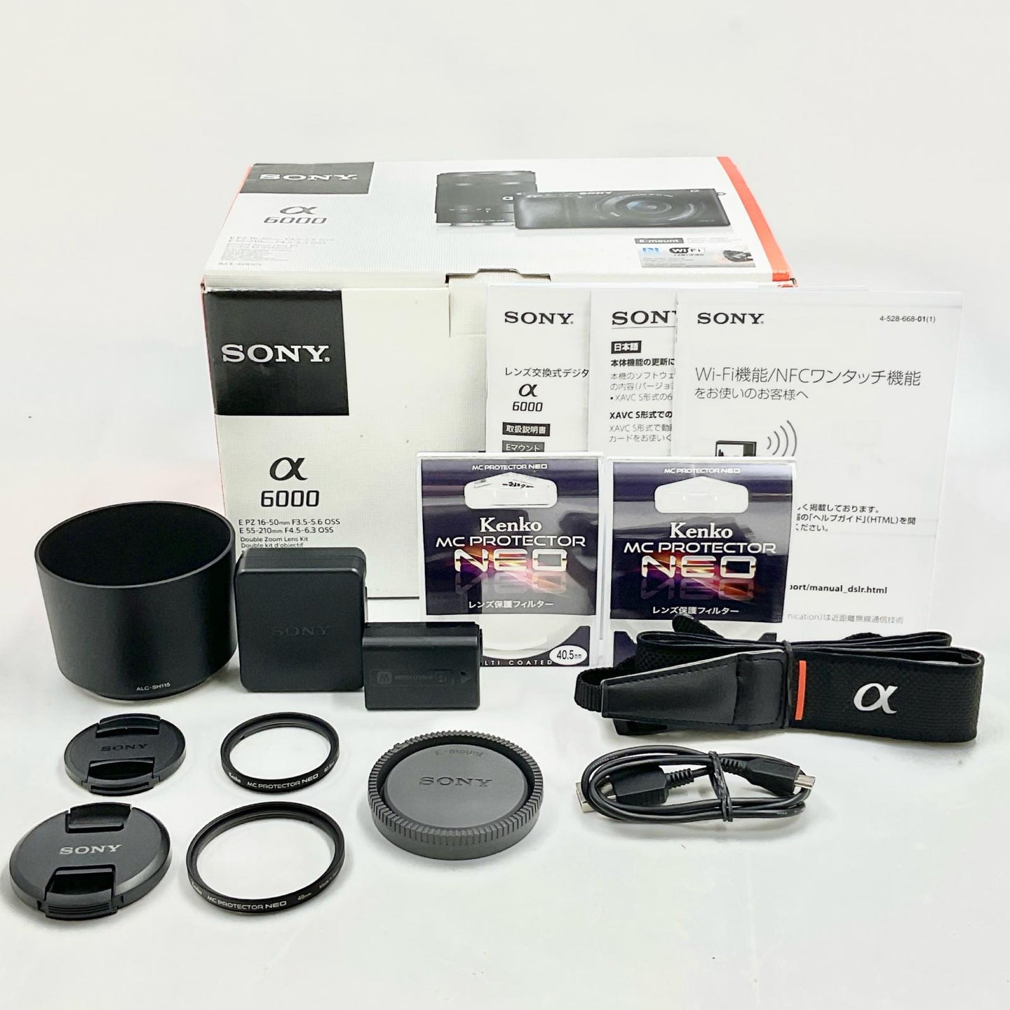 【全額返金保証】【最速発送】Sony デジタル一眼 α6000 ILCE-6000Y ダブルズームレンズキット ブラック 美品 動作確認済