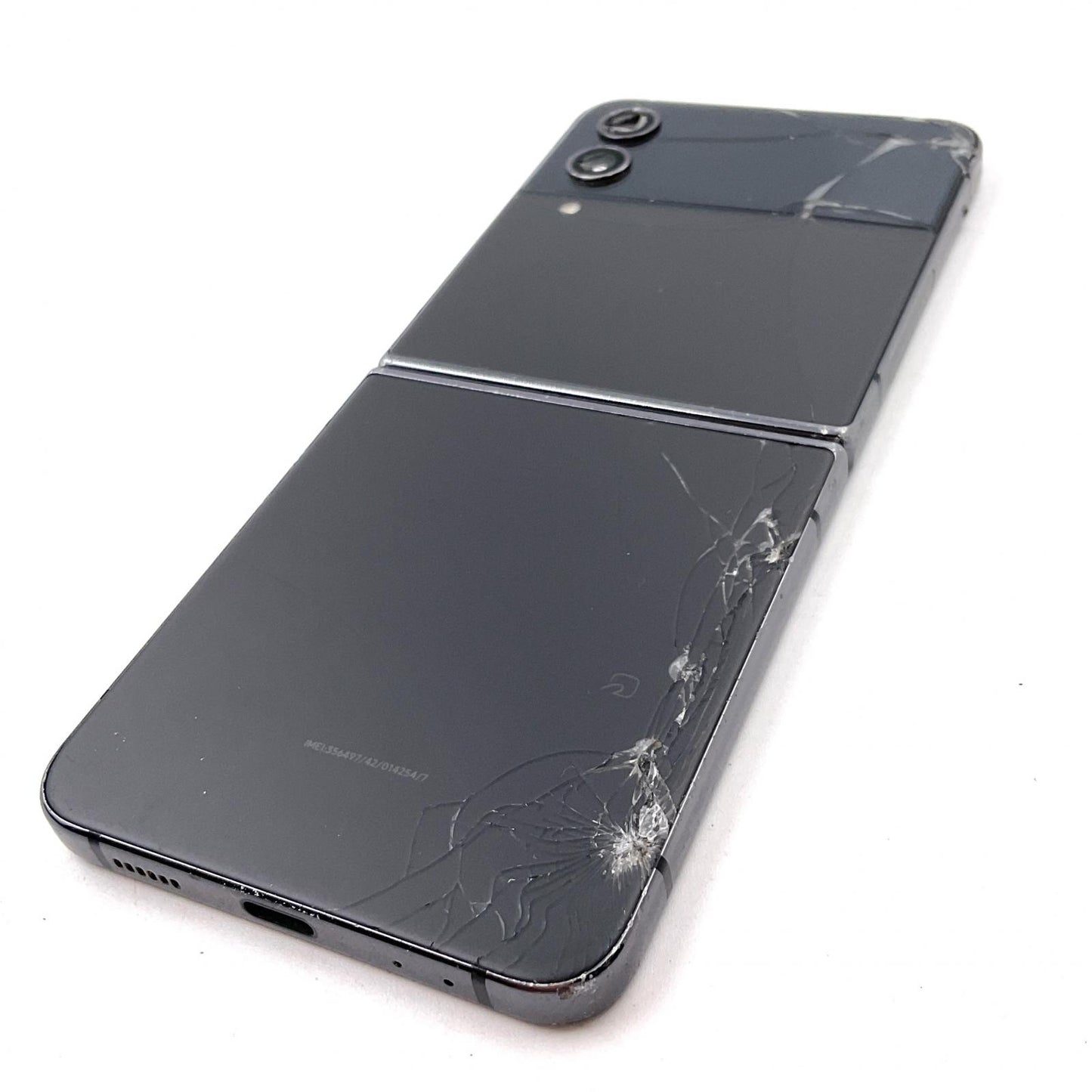 【最速発送】SAMSUNG Galaxy Z Flip4 128GB グラファイト 楽天モバイル SM-F721C 白ロム【難有】