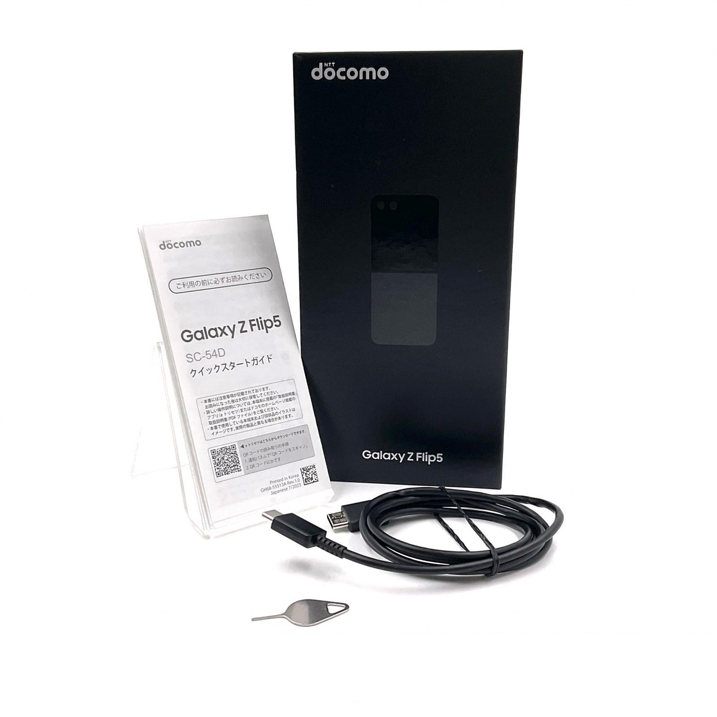【全額返金保証】【最速発送】SAMSUNG Galaxy Z Flip5 256GB Graphite docomo SC-54D 白ロム 美品 動作確認済