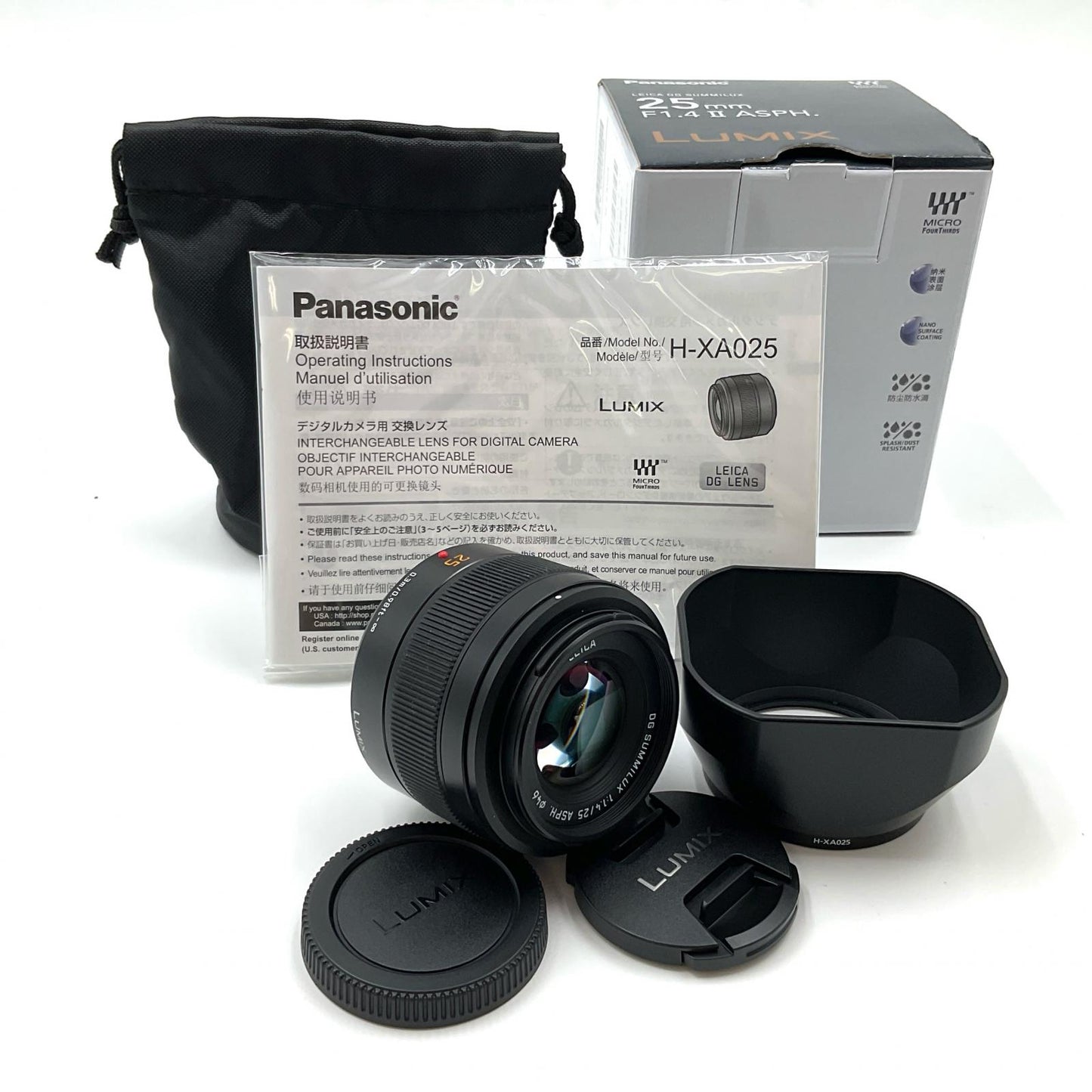 【全額返金保証】【最速発送】Panasonic LEICA DG SUMMILUX 25mm/F1.4 II ASPH. H-XA025 美品 動作確認済