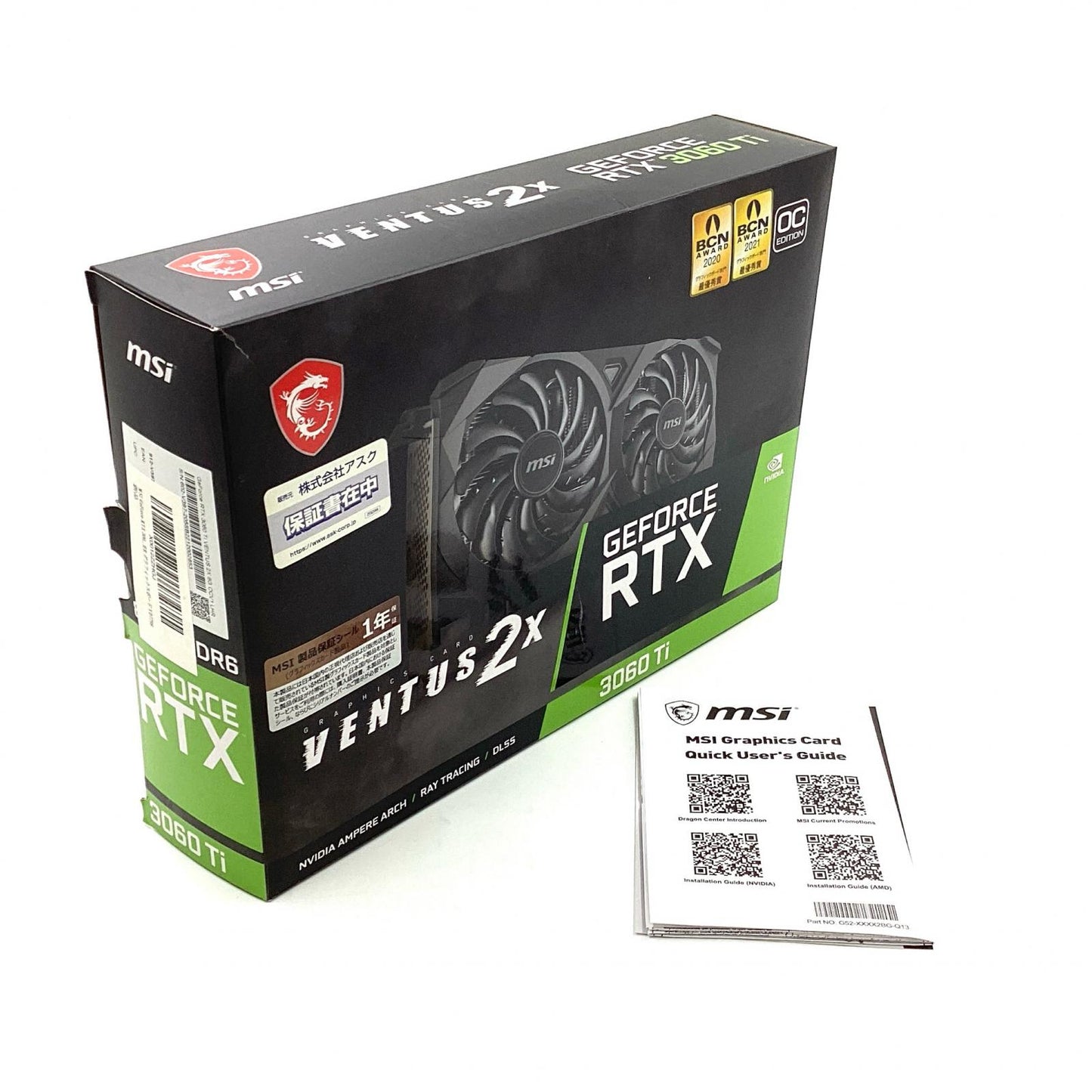 【全額返金保証】【最速発送】nvidia グラフィックボード GeforceRTX3060Ti 動作確認済