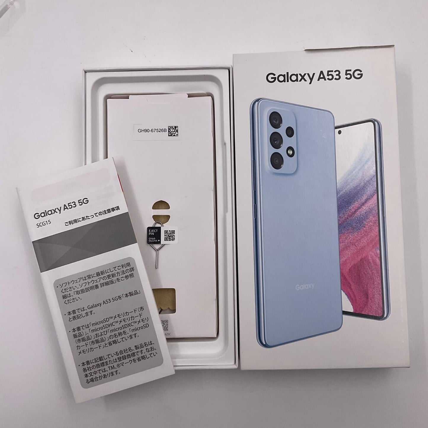 【全額返金保証】【最速発送】SAMSUNG Galaxy A53 5G 128GB オーサムブルー au SIMフリー SCG15 白ロム 動作確認済