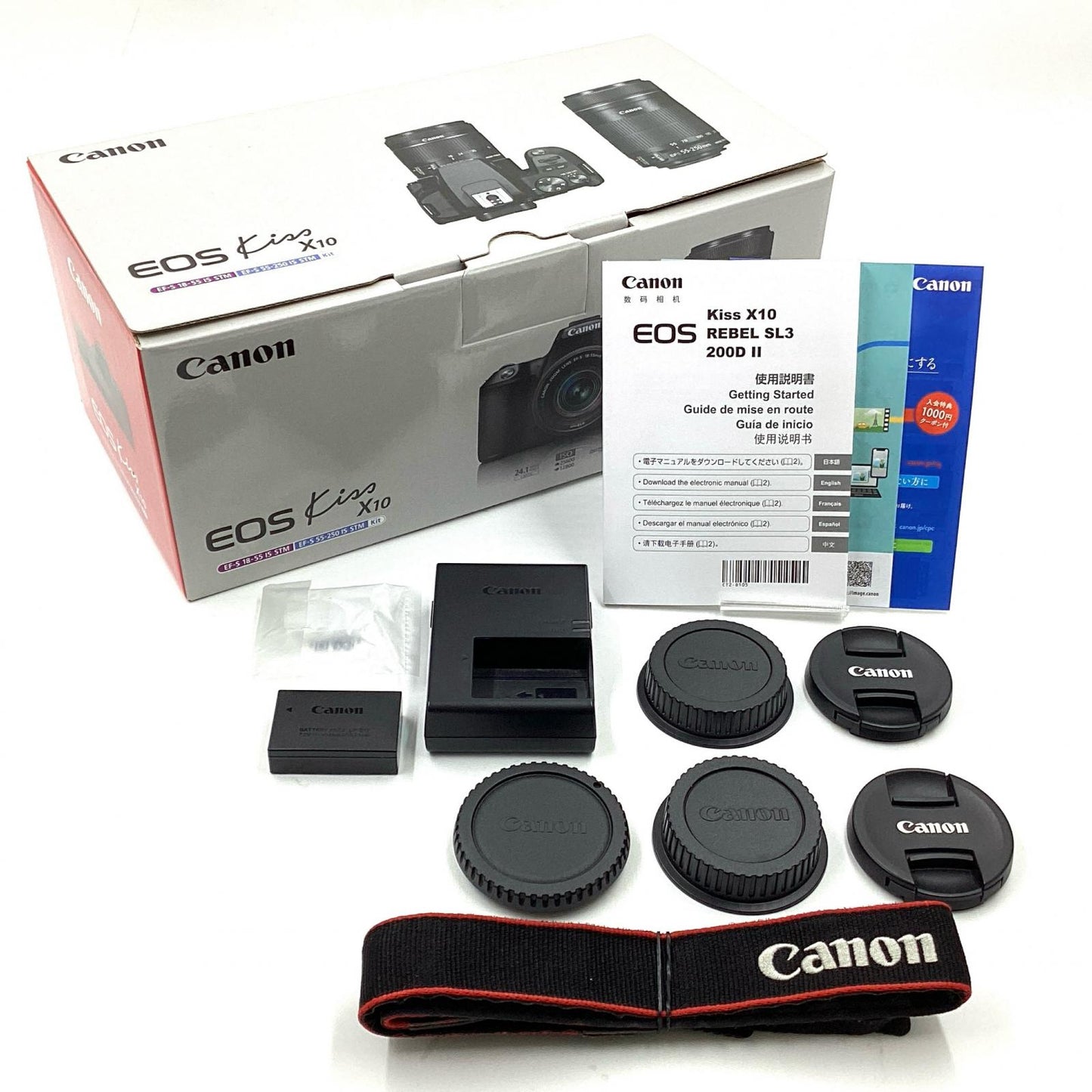 【全額返金保証】【最速発送】Canon デジタル一眼 EOS Kiss X10 ダブルズームキット ブラック 動作確認済