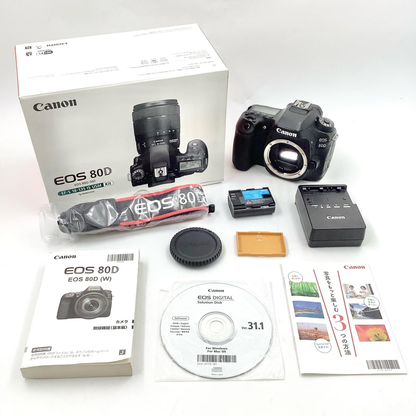 【全額返金保証】【最速発送】Canon デジタル一眼 EOS 80D ボディ ブラック 動作確認済