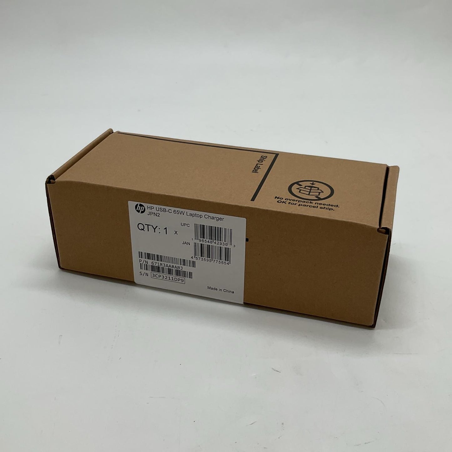 【全額返金保証】【最速発送】HP USB-C 65W Laptop Charger TPN-LA22 新品未開封 即納OK