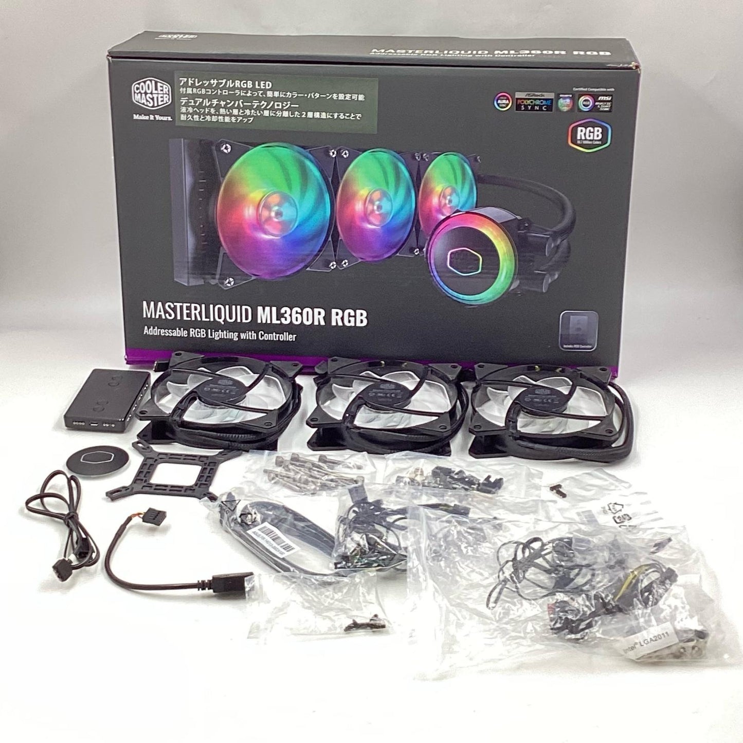 【全額返金保証】【最速発送】COOLER MASTER CPUクーラー MLX-D36M-A20PC-R1 MasterLiquid ML360R RGB 美品 動作確認済