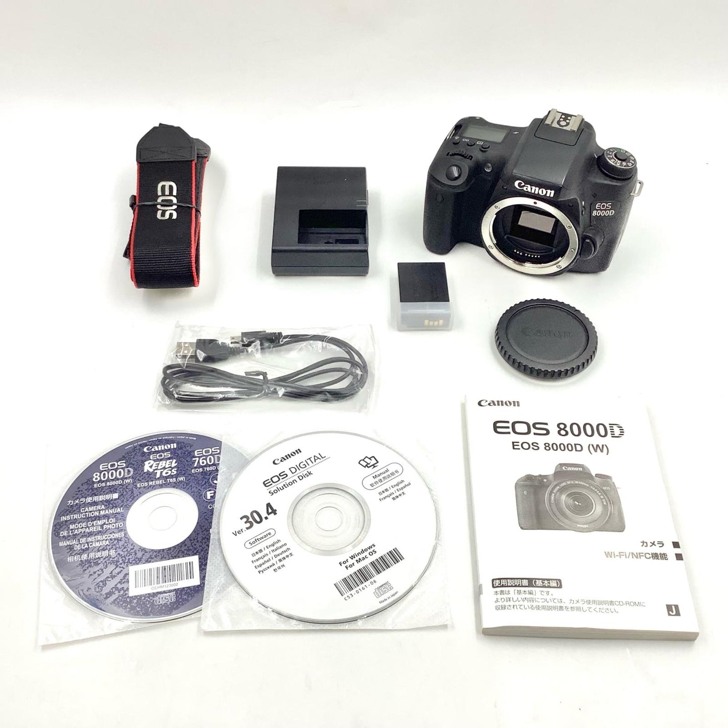 【全額返金保証】【最速発送】Canon デジタル一眼 EOS 8000D ボディ ブラック 美品 動作確認済