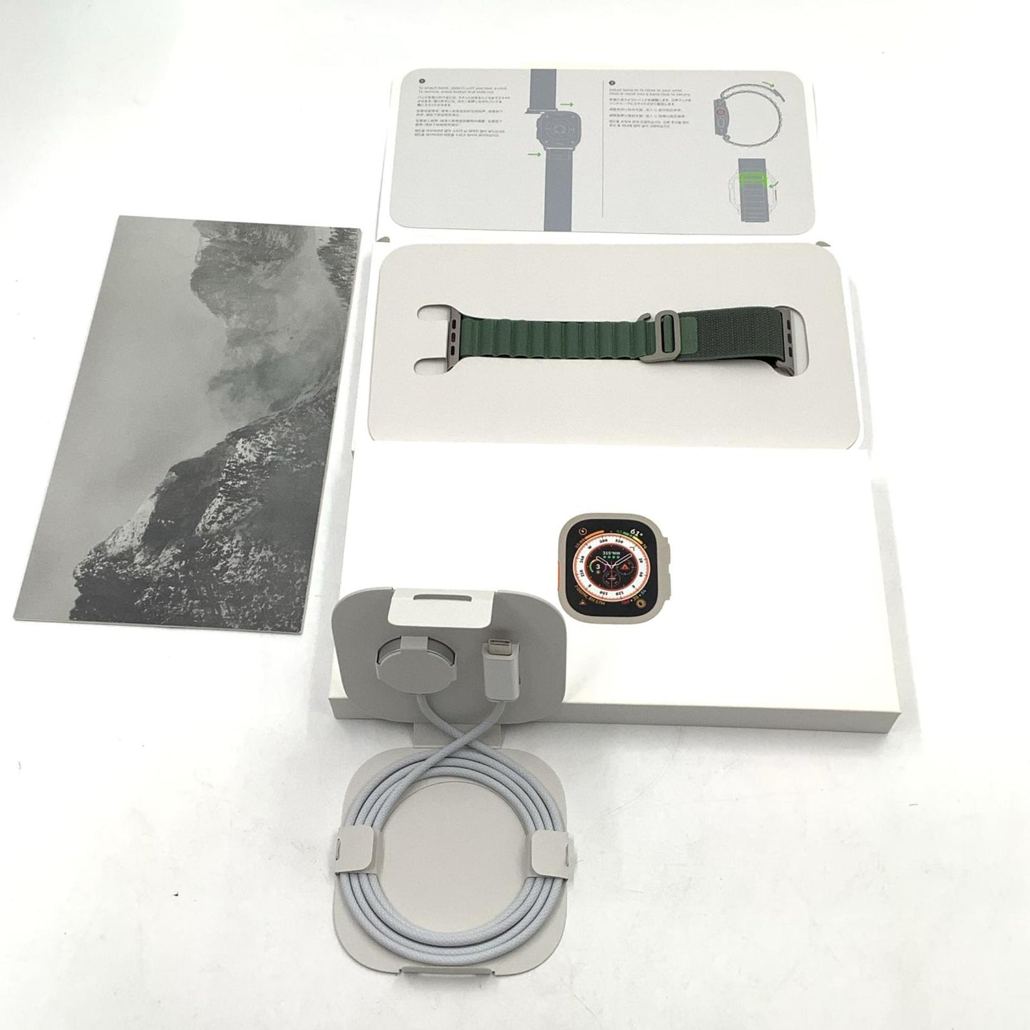 【全額返金保証】【最速発送】Apple Watch Ultra 第1世代 チタニウム 49mm GPS+Cellular 白ロム 100% 美品 動作確認済