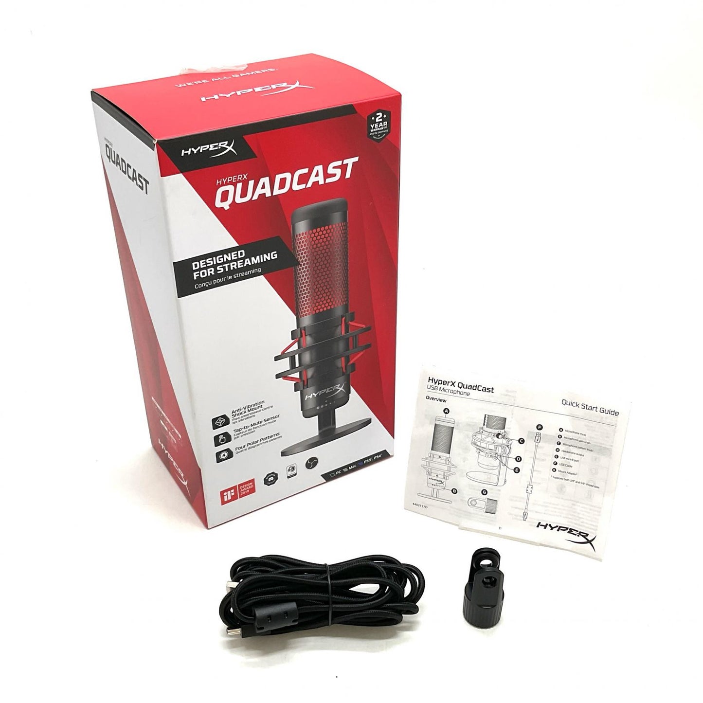 【全額返金保証】【最速発送】HyperX QuadCast HX-MICQC-BK 美品 動作確認済