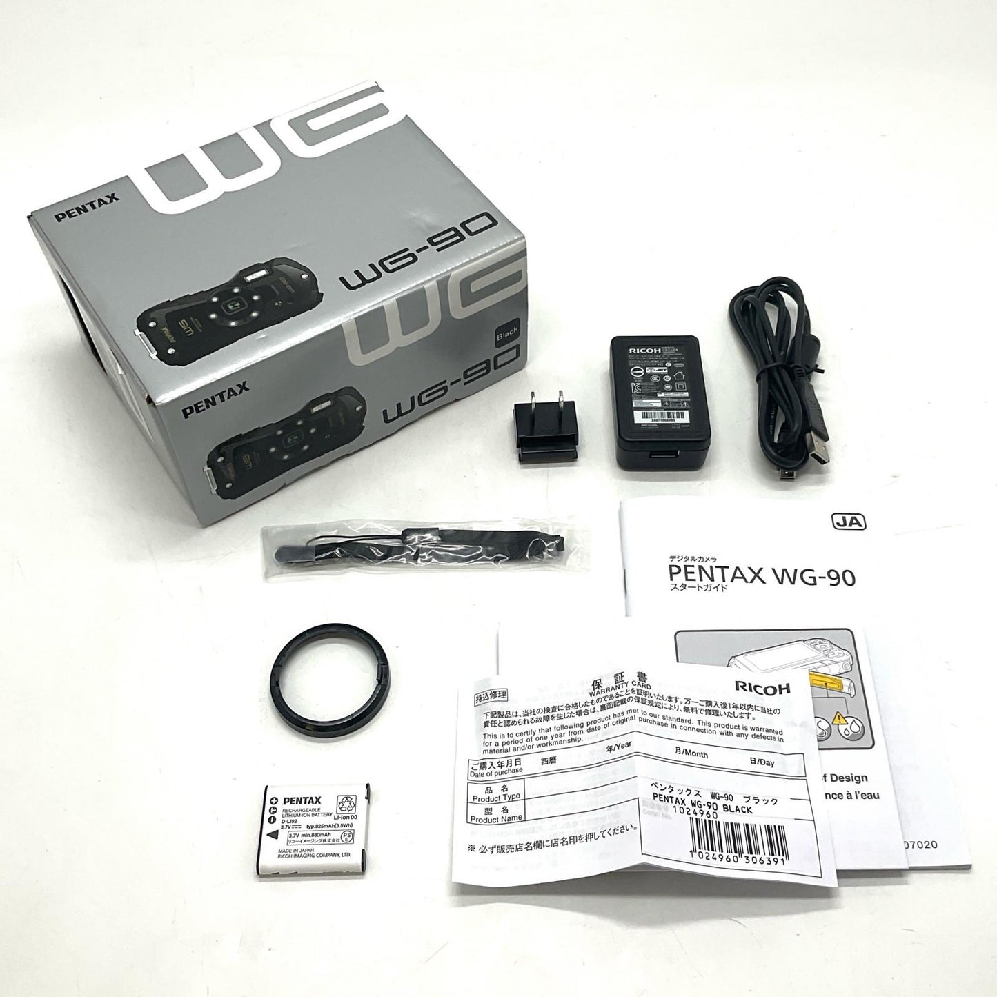 【全額返金保証】【最速発送】PENTAX コンパクトデジタルカメラ WG-90 ブラック 超美品 動作確認済