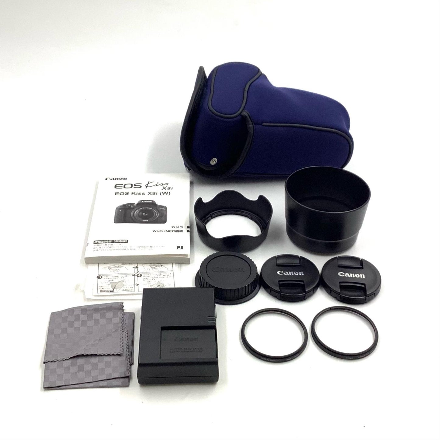 【全額返金保証】【最速発送】Canon デジタル一眼 EOS Kiss X8i ダブルズームキット ブラック 美品 動作確認済