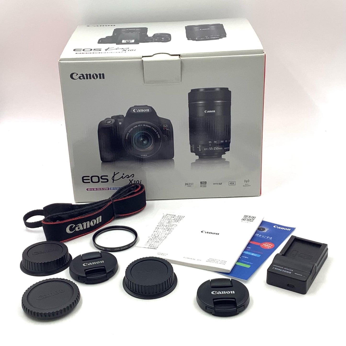【全額返金保証】【最速発送】Canon デジタル一眼 EOS Kiss X10i ダブルズームキット ブラック 美品 動作確認済
