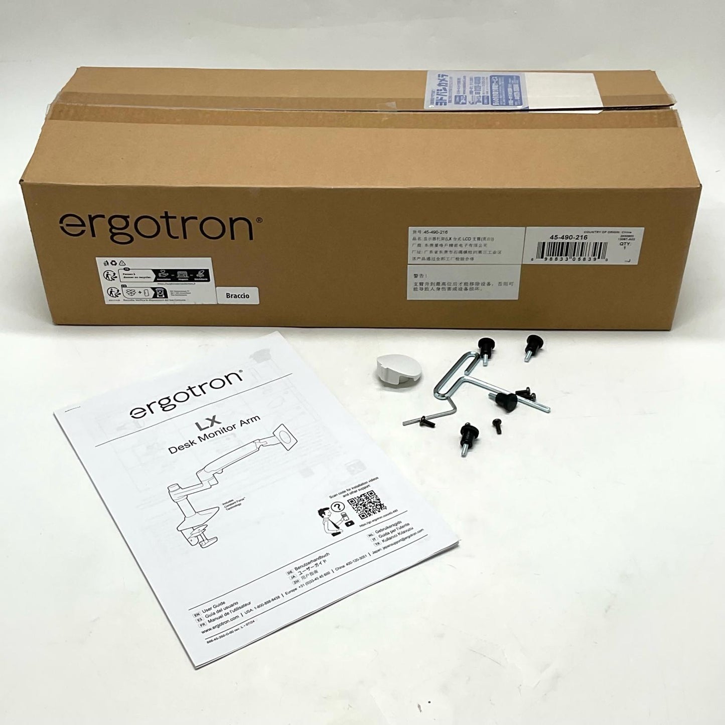 【全額返金保証】【最速発送】ergotron LX Desk Monitor Arm white 45-490-216 超美品 動作確認済