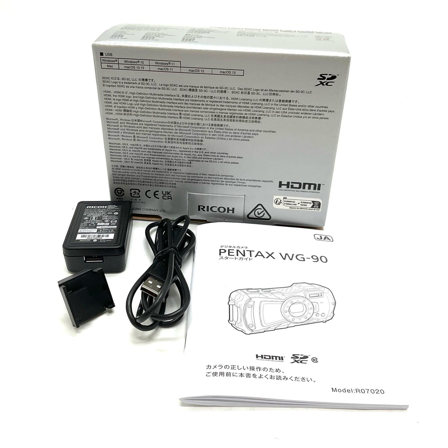 【全額返金保証】【最速発送】PENTAX コンパクトデジタルカメラ WG-90 ブラック 美品 動作確認済