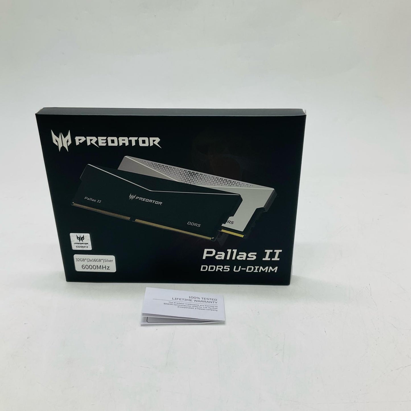 【全額返金保証】【最速発送】Acer メモリ Predator Pallas II DDR5 6000MHz (16GBx2枚) BL.9BWWR.374 美品 動作確認済