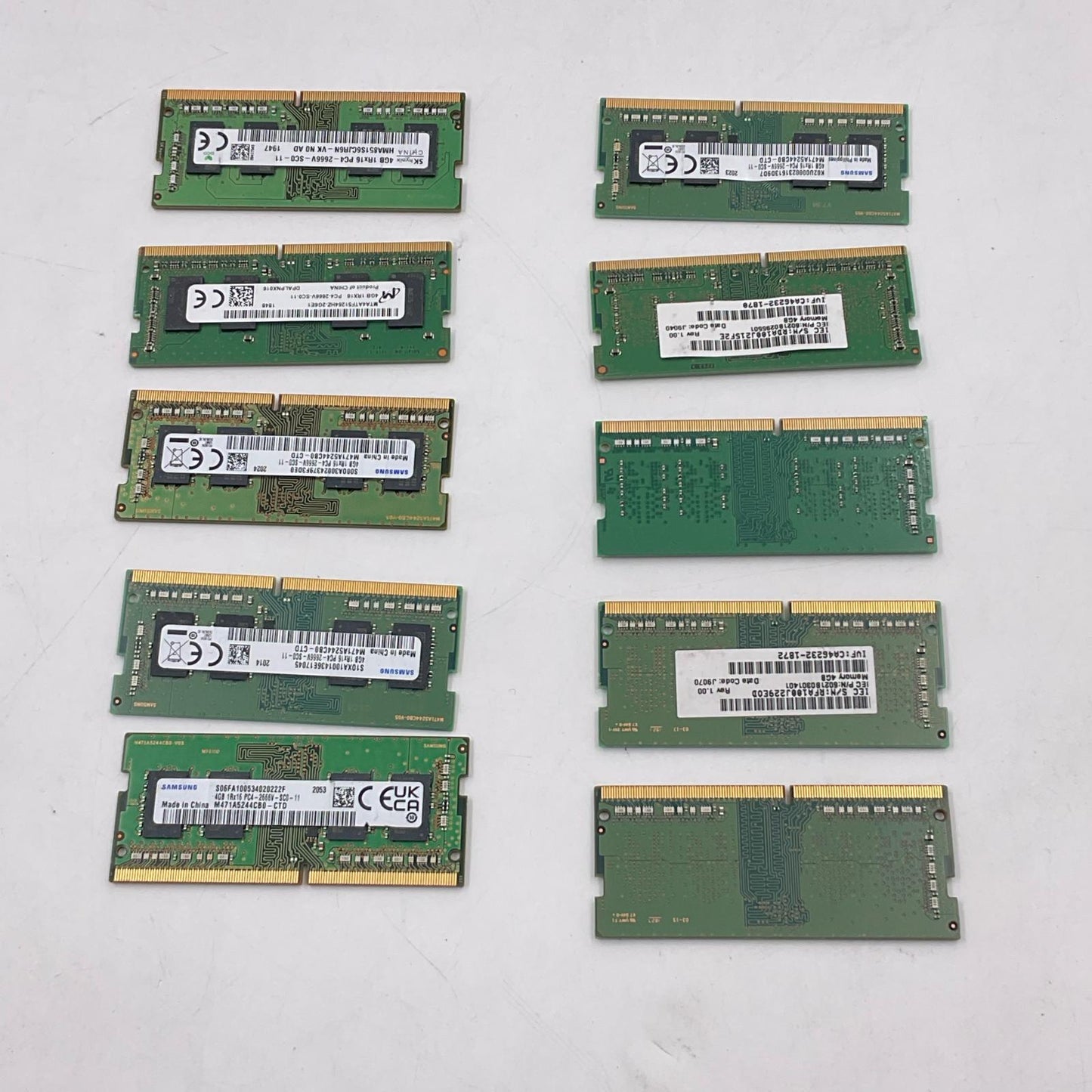 【全額返金保証】【最速発送】各種メーカー メモリ S.O.DIMM DDR4-2666 PC4-21300 4GB 10枚セット 40GB ノートPC 美品 動作確認済
