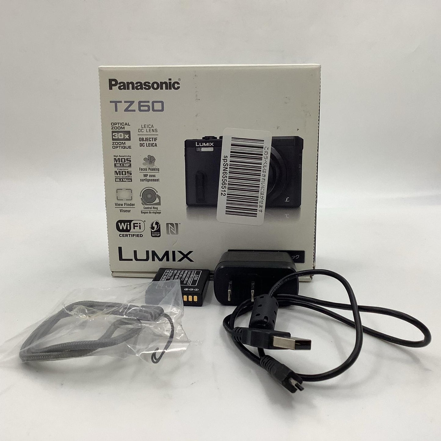 【全額返金保証】【最速発送】Panasonic コンパクトデジタルカメラ LUMIX DMC-TZ60 ブラック 美品 動作確認済