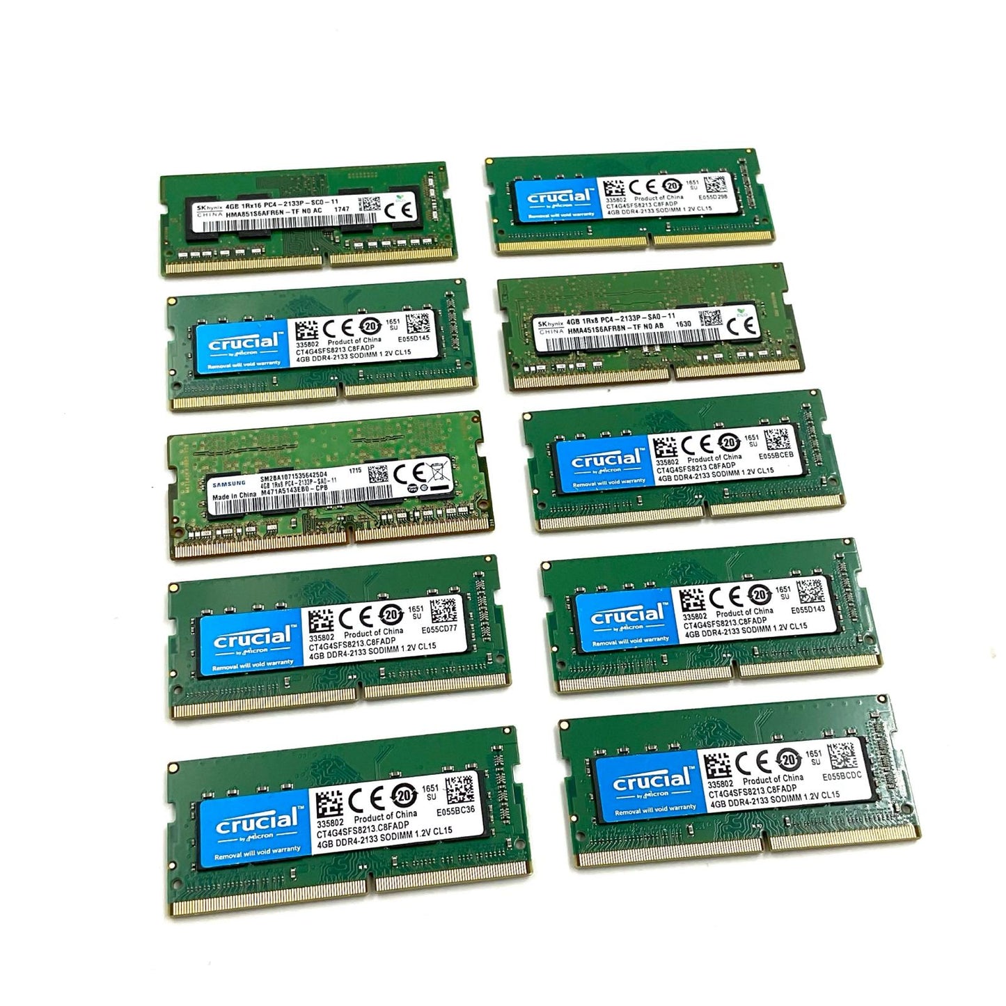 【全額返金保証】【最速発送】各種メーカー メモリ S.O.DIMM ノートPC DDR4-2133 PC4-17000 4GB 10枚セット 美品 動作確認済