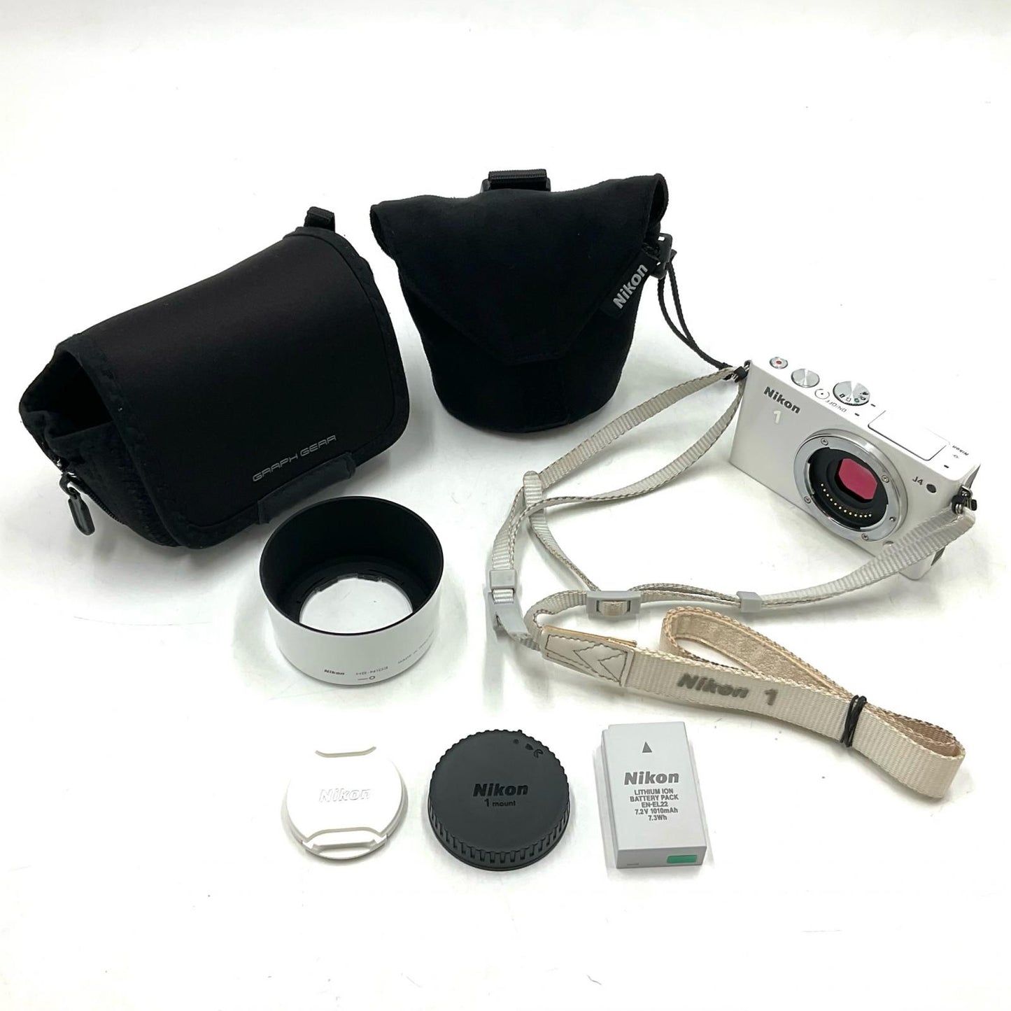 【全額返金保証】【最速発送】Nikon デジタル一眼 Nikon 1 J4 ダブルズームキット ホワイト 美品 動作確認済