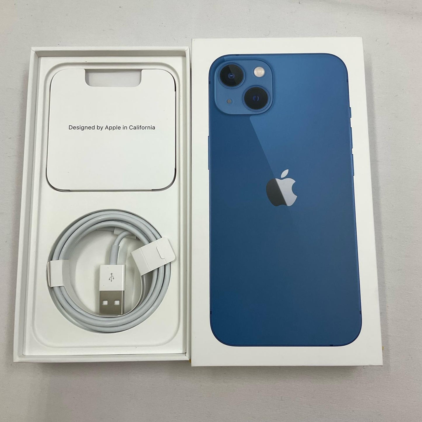 【全額返金保証】【最速発送】Apple iPhone iPhone 13 128GB ブルー Softbank 白ロム 美品 動作確認済 80%