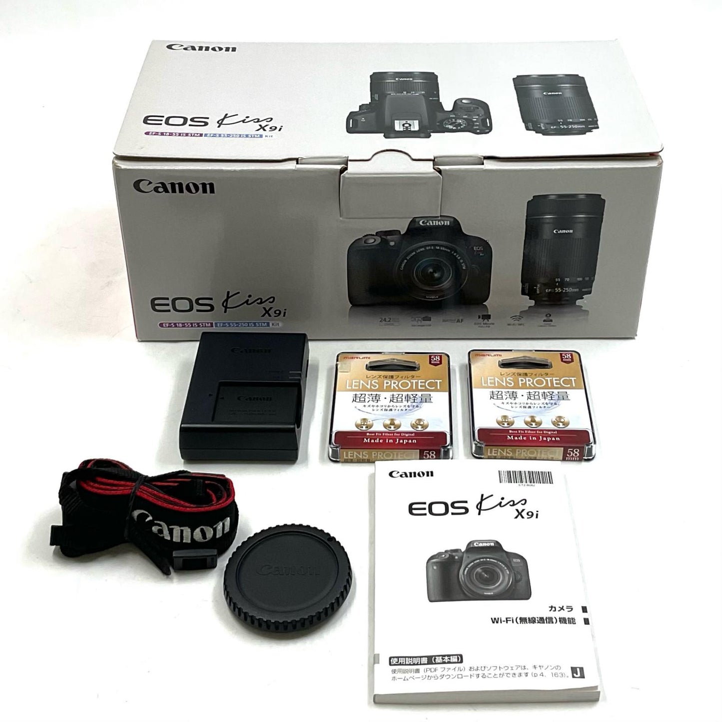 【全額返金保証】【最速発送】Canon デジタル一眼 EOS Kiss X9i ダブルズームキット ブラック 美品 動作確認済