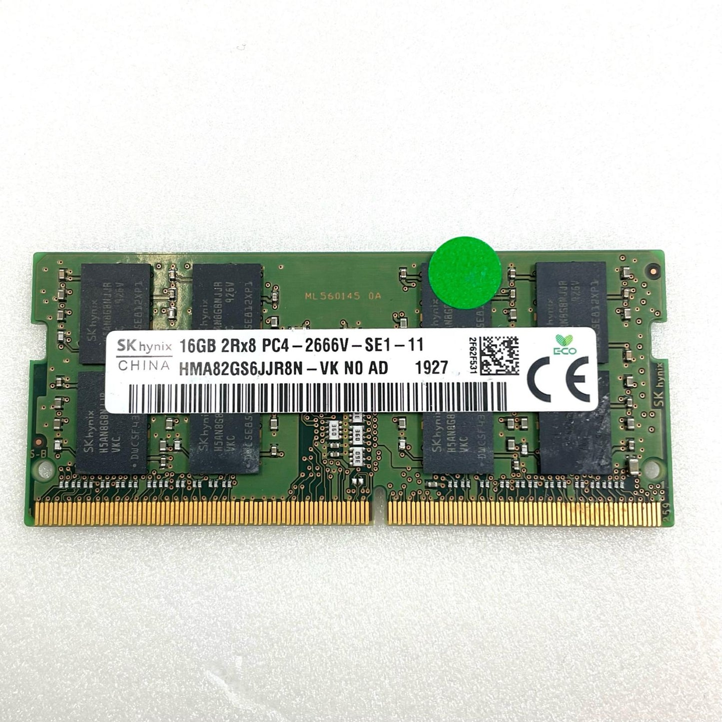 【全額返金保証】【最速発送】各種メーカー メモリ S.O.DIMM DDR4-2666 PC4-21300 16GB 美品 動作確認済