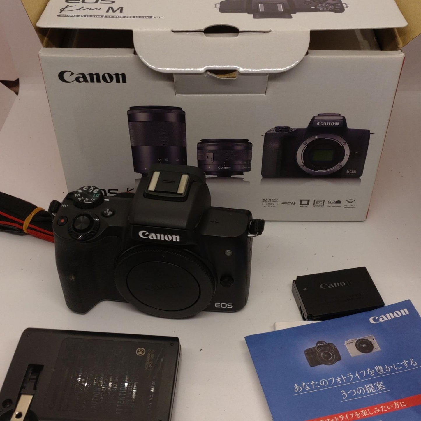 【全額返金保証】【最速発送】Canon デジタル一眼 EOS Kiss M ボディ ブラック 動作確認済