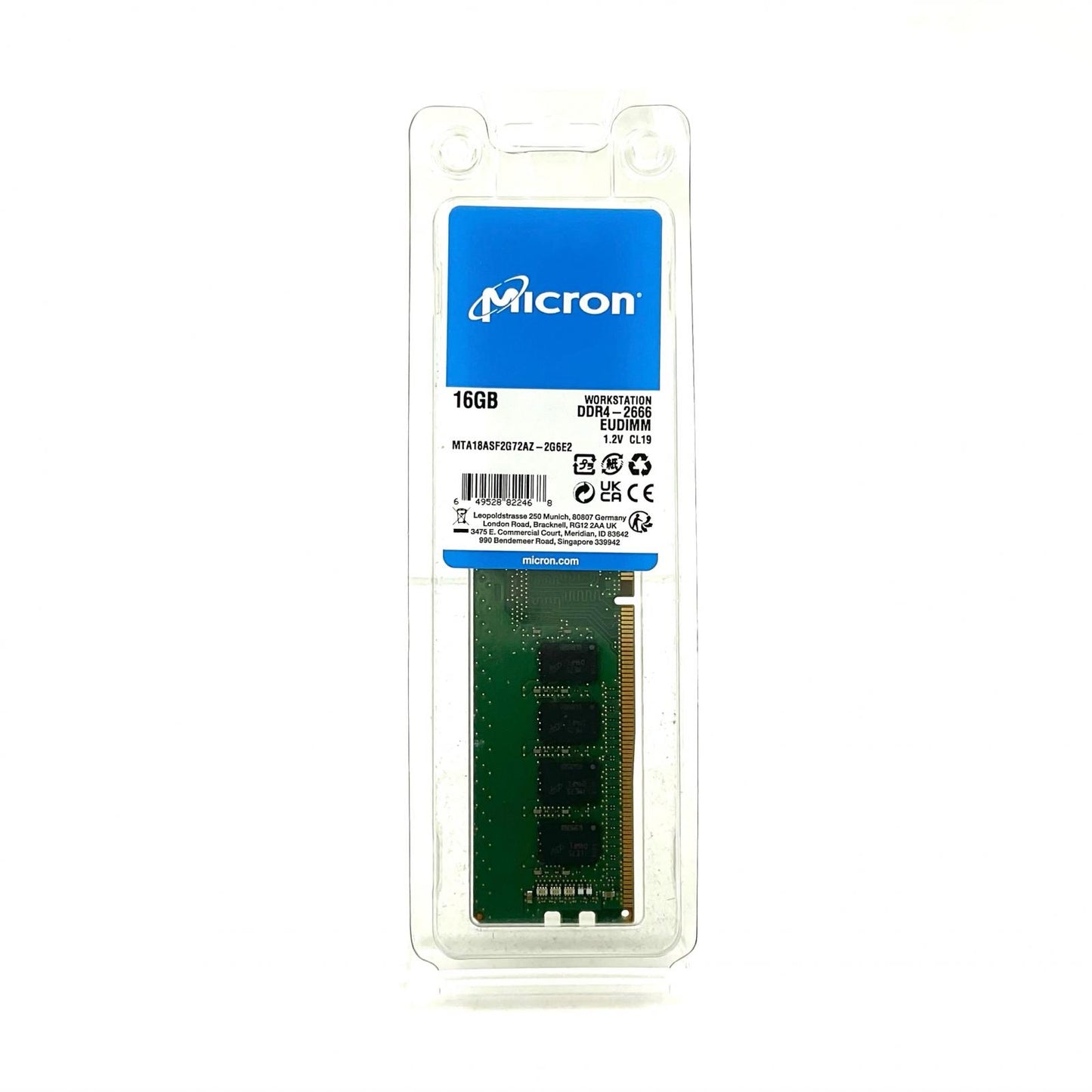 【全額返金保証】【最速発送】Micron メモリ 16GB PC4-2666V-EE1-11 MTA18ASF2G72AZ-2G6E2ZI 美品 動作確認済
