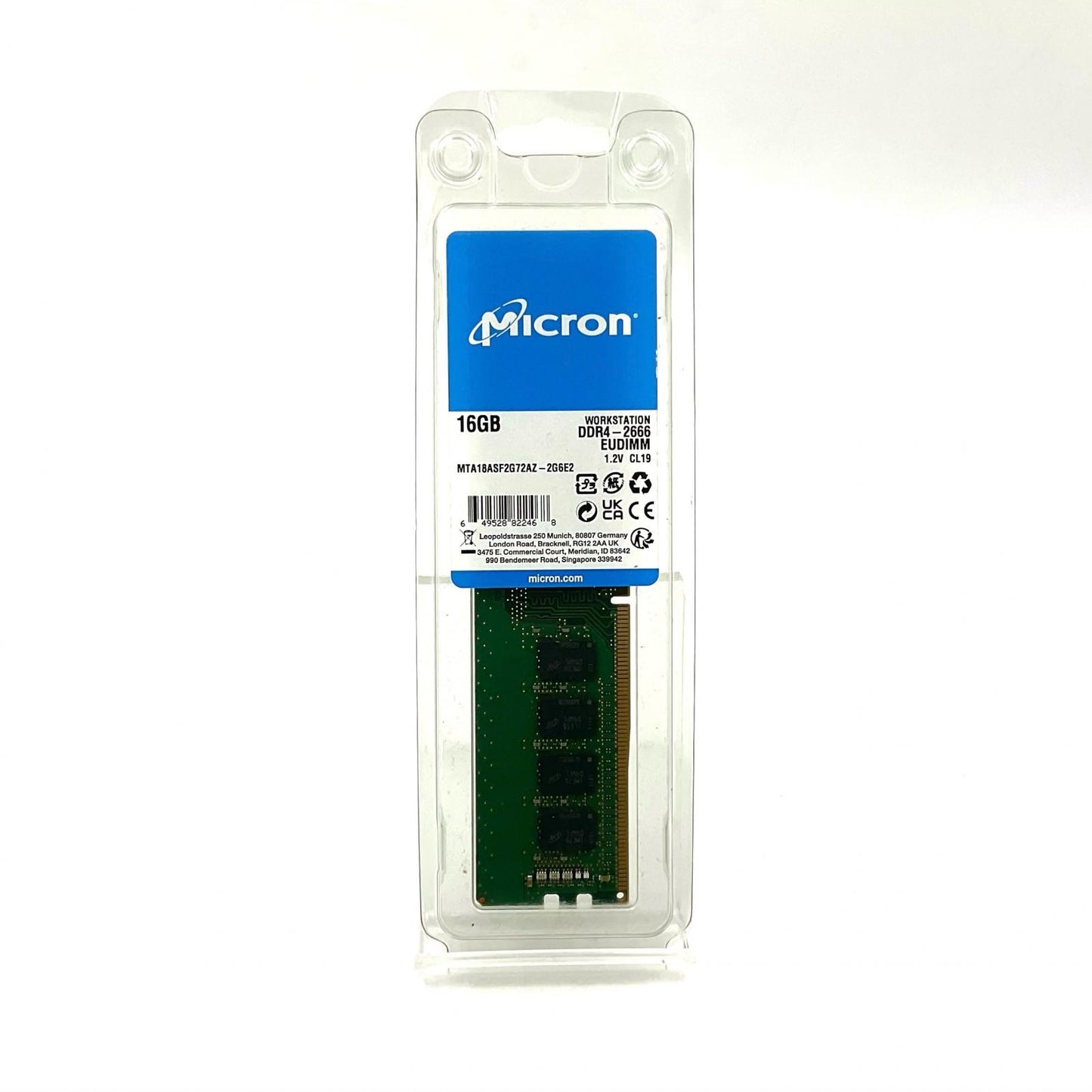 【全額返金保証】【最速発送】Micron メモリ 16GB PC4-2666V-EE1-11 MTA18ASF2G72AZ-2G6E2ZI 美品 動作確認済