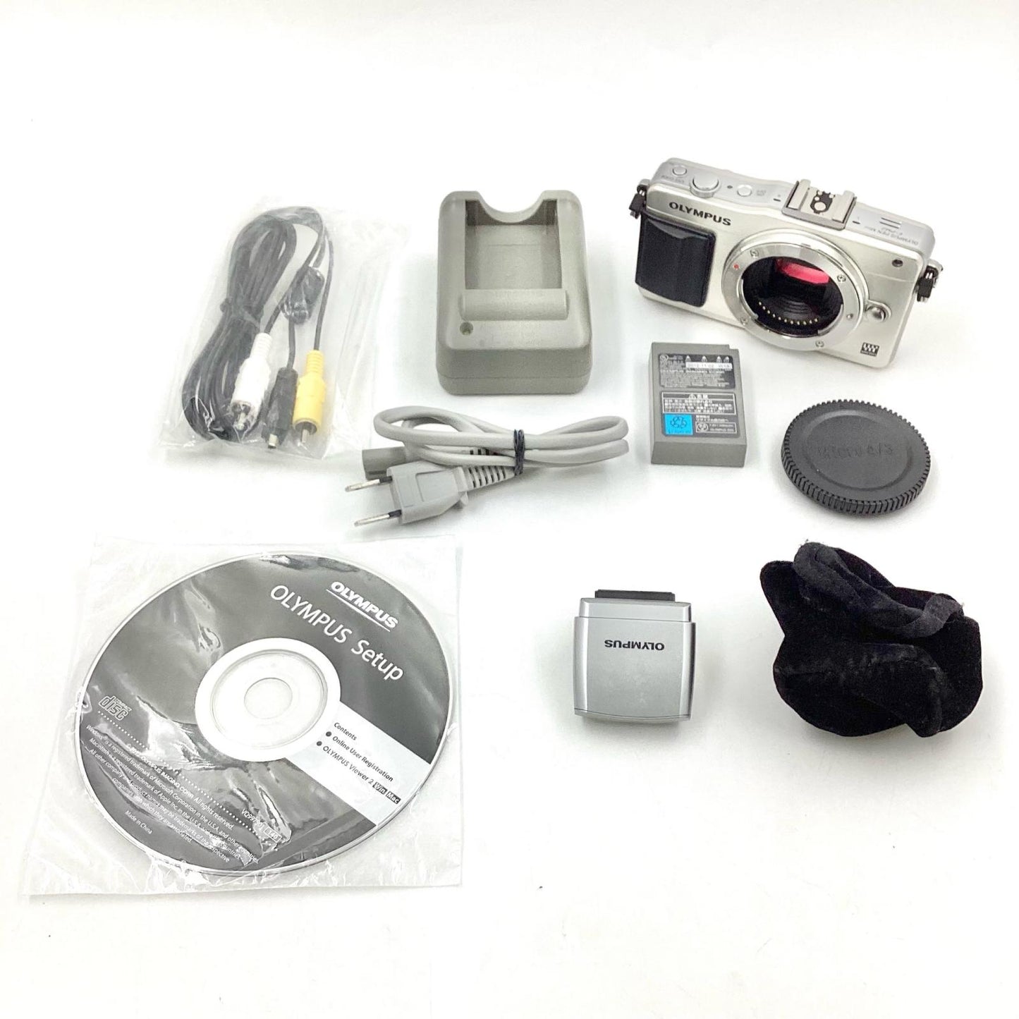 【全額返金保証】【最速発送】OLYMPUS デジタル一眼 PEN mini E-PM2 ボディ シルバー 美品 動作確認済