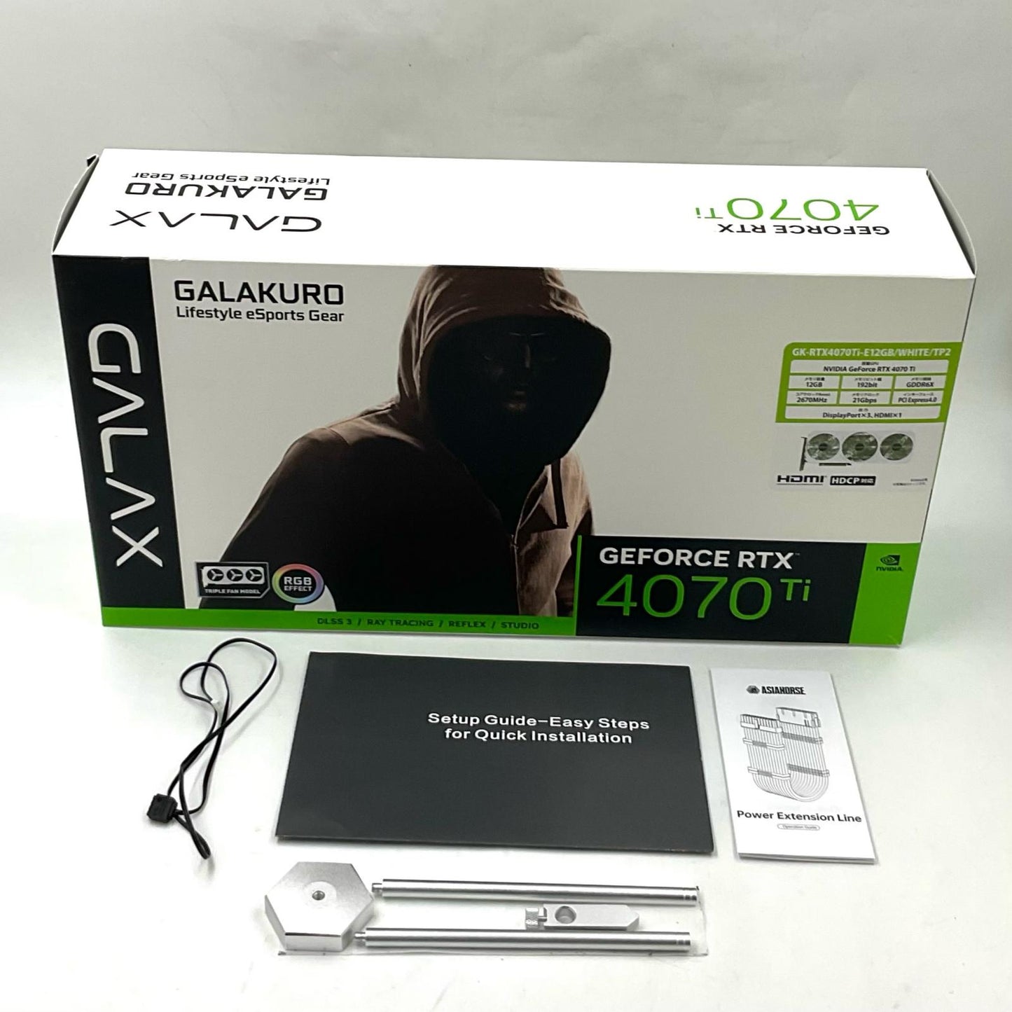 【全額返金保証】【最速発送】玄人志向 グラフィックボード GALAKURO RTX4070 Ti EX Gamer White V2 PCI-E 12GB GDDR6X 192Bit GK-RTX4070Ti-E12GB/WHITE/TP2 美品 動作確認済