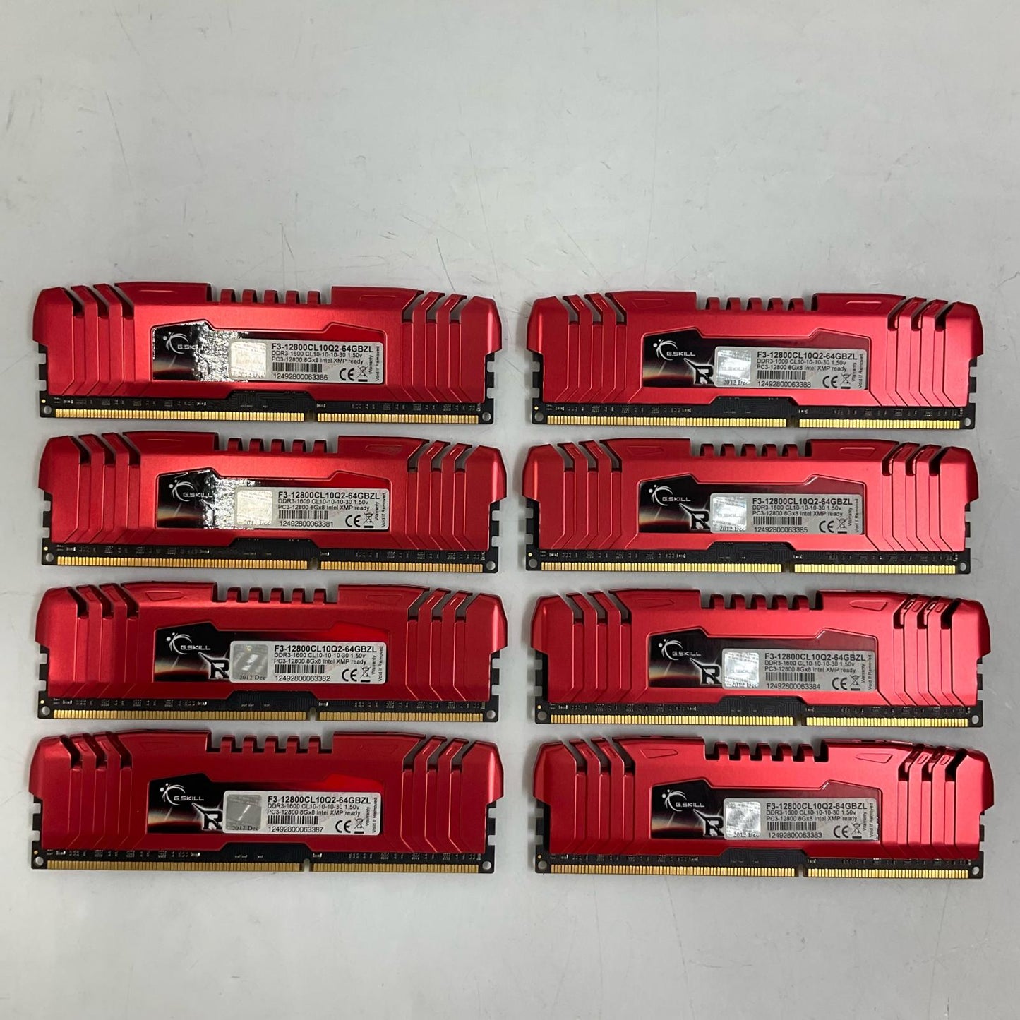 【全額返金保証】【最速発送】G.Skill メモリ DDR3 PC3-12800 8GB 8枚組 F3-12800CL10Q2-64GBZL 美品 動作確認済