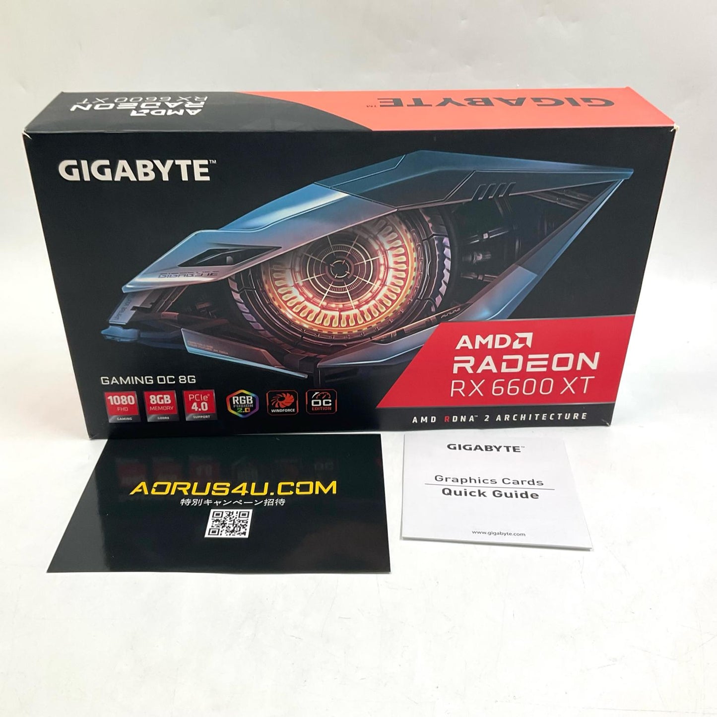 【全額返金保証】【最速発送】GIGABYTE グラフィックボード RX 6600 XT GV-R66XTGAMING OC-8GD 美品 動作確認済