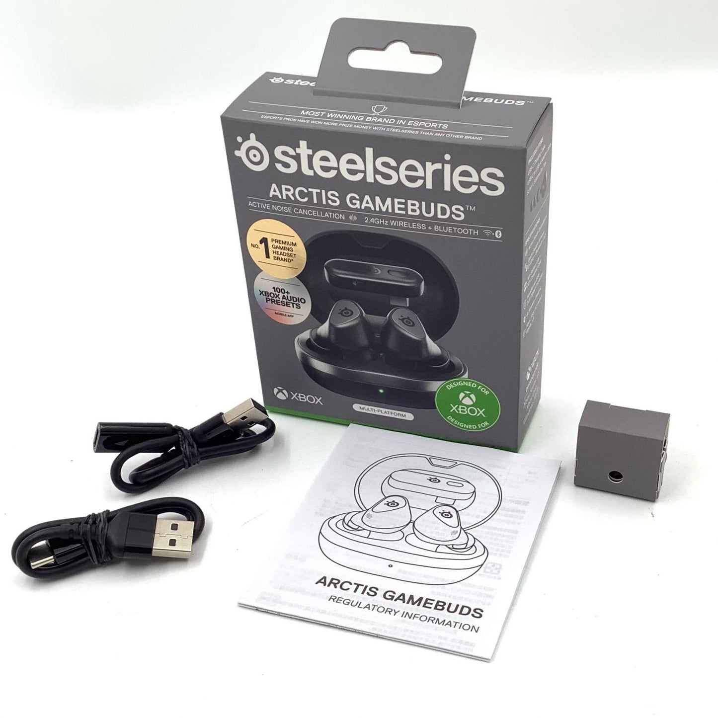 【全額返金保証】【最速発送】steelseries ワイヤレスイヤホン steelseries ARCTIS GAMEBUDS 美品 動作確認済
