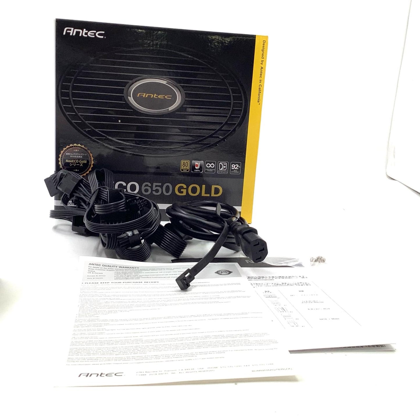 【全額返金保証】【最速発送】ANTEC 電源ユニット NeoECO Gold 650 W 電源ユニット NE650G JP 美品 動作確認済