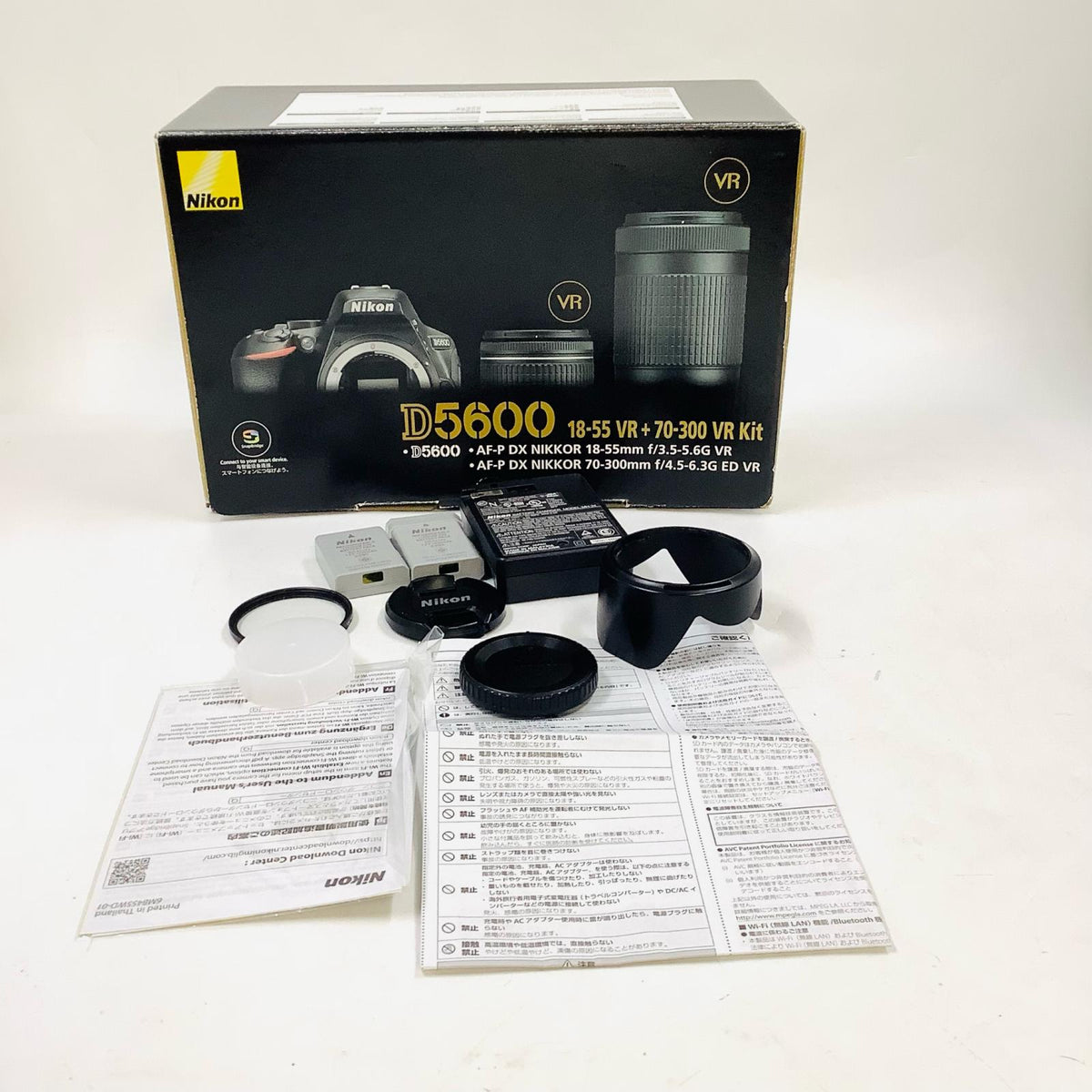 【全額返金保証】【最速発送】Nikon デジタル一眼 D5600 18-55 VR レンズキット ブラック 動作確認済