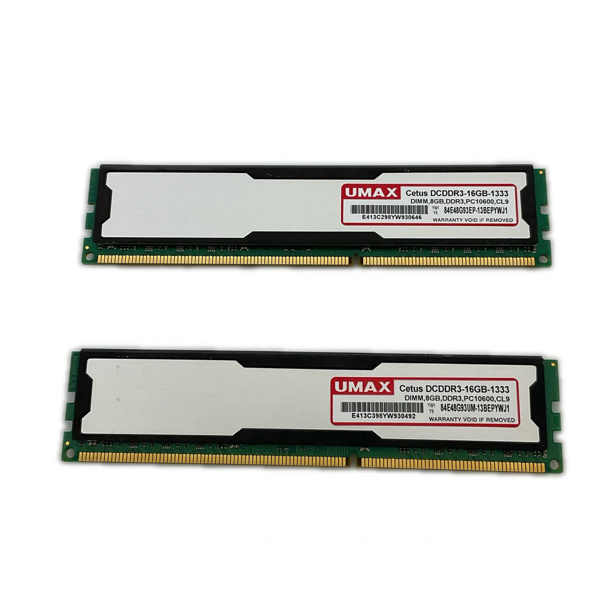 【全額返金保証】【最速発送】UMAX メモリ 8GB x 2枚 Cetus DCDDR3-16GB-1333 美品 動作確認済