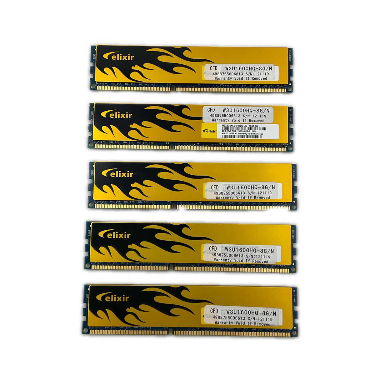 【全額返金保証】【最速発送】CFD メモリ DDR3 PC3-12800 8GB x5枚 W3U1600HQ-8G/N 美品 動作確認済