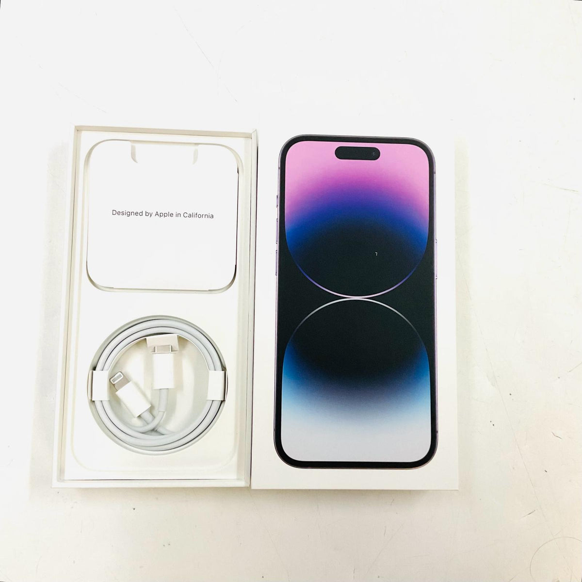 【全額返金保証】【最速発送】Apple iPhone iPhone 14 Pro 256GB ディープパープル SIMフリー 白ロム 動作確認済 86%