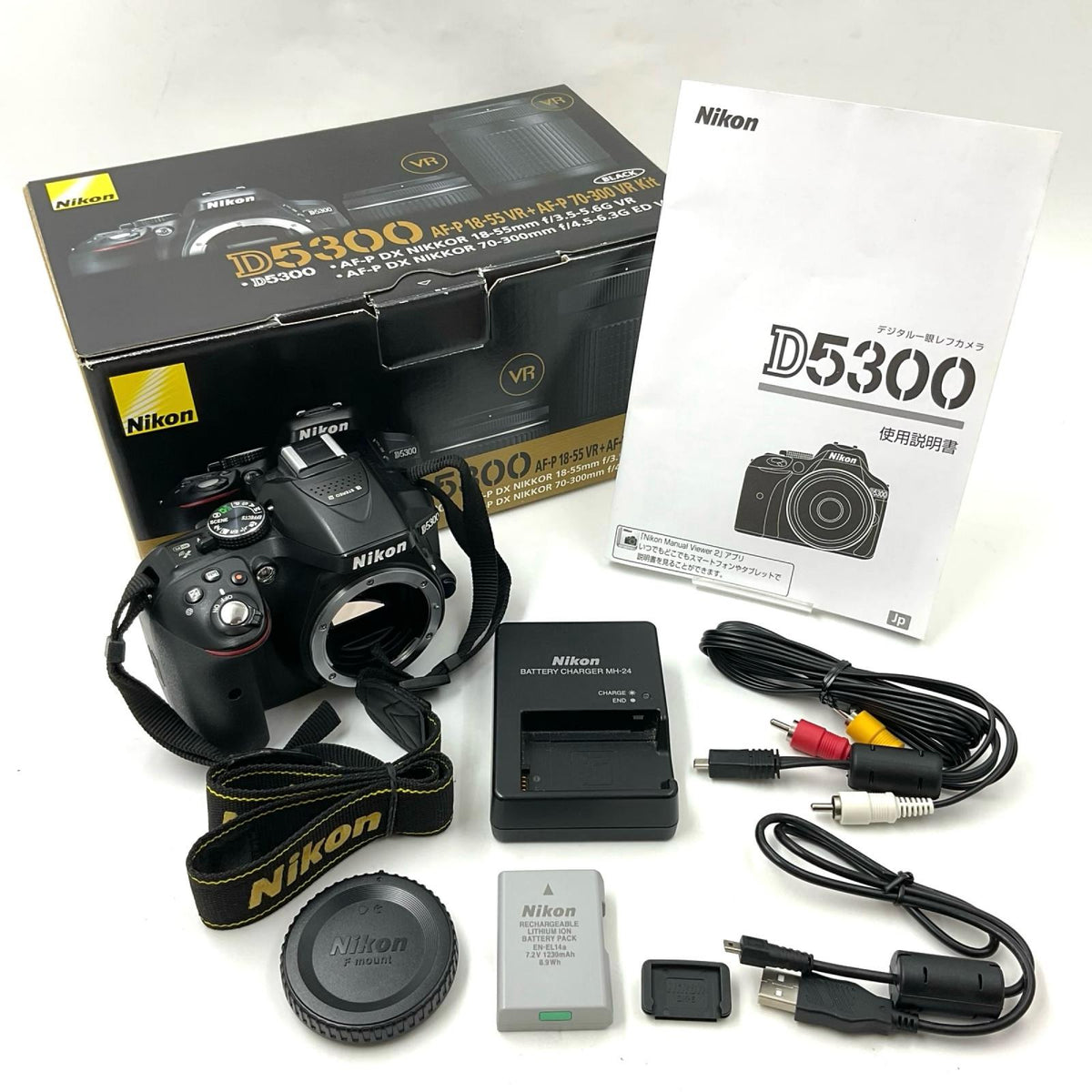 【全額返金保証】【最速発送】Nikon デジタル一眼 D5300 ブラック 美品 動作確認済