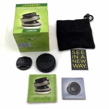 【全額返金保証】【最速発送】Lensbaby ティルトレンズ Composer Pro II with Sweet 35 キヤノンEF用 フルサイズ対応 35mm F2.5 動作確認済