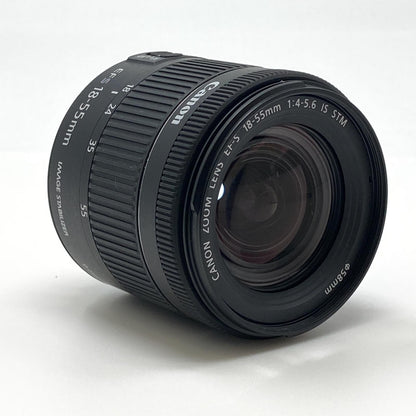【全額返金保証】【最速発送】Canon EF-S18-55mm F4-5.6 IS STM ブラック 超美品 動作確認済