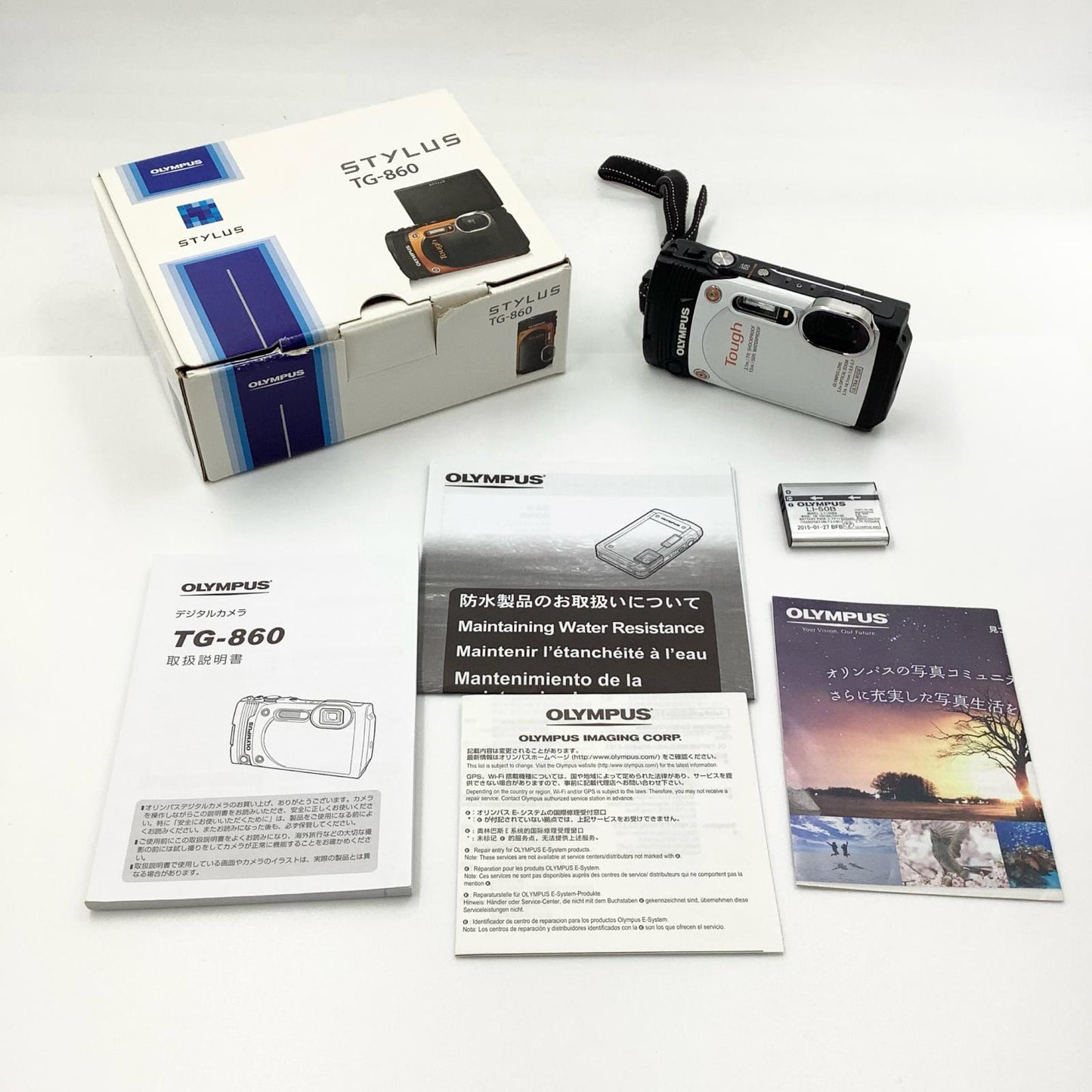 【全額返金保証】【最速発送】OLYMPUS コンパクトデジタルカメラ STYLUS TG-860 Tough ホワイト 動作確認済